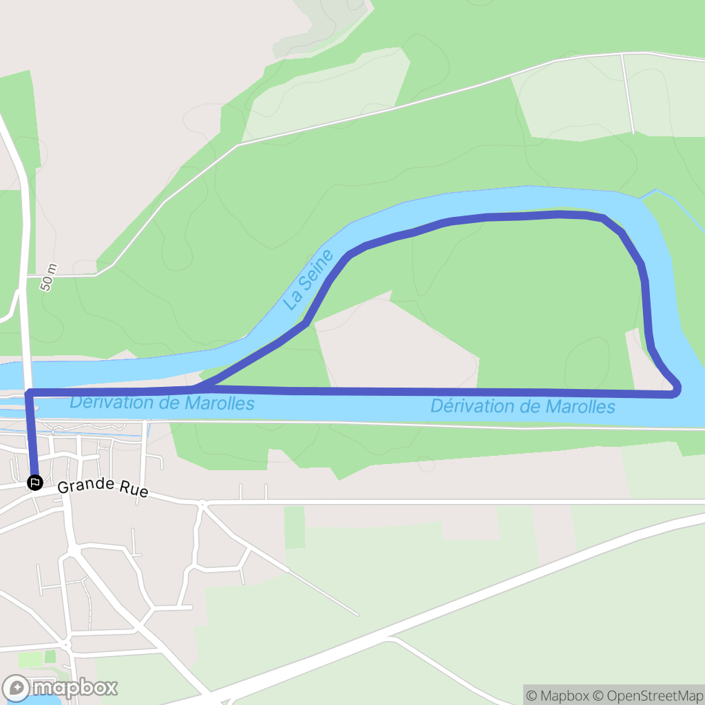 Marolles-sur-Seine : carte du parcours de randonnée - France