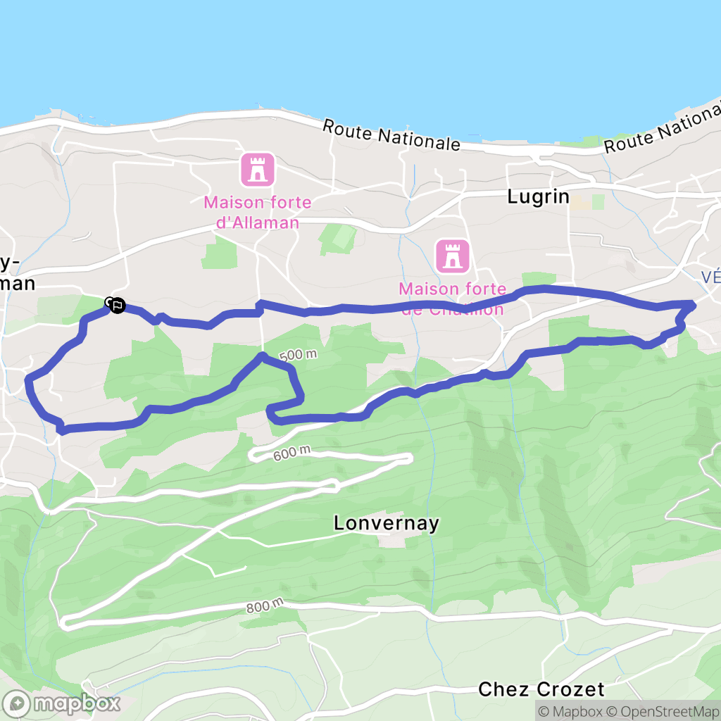 Maxilly-sur-Léman : carte du parcours de randonnée - France