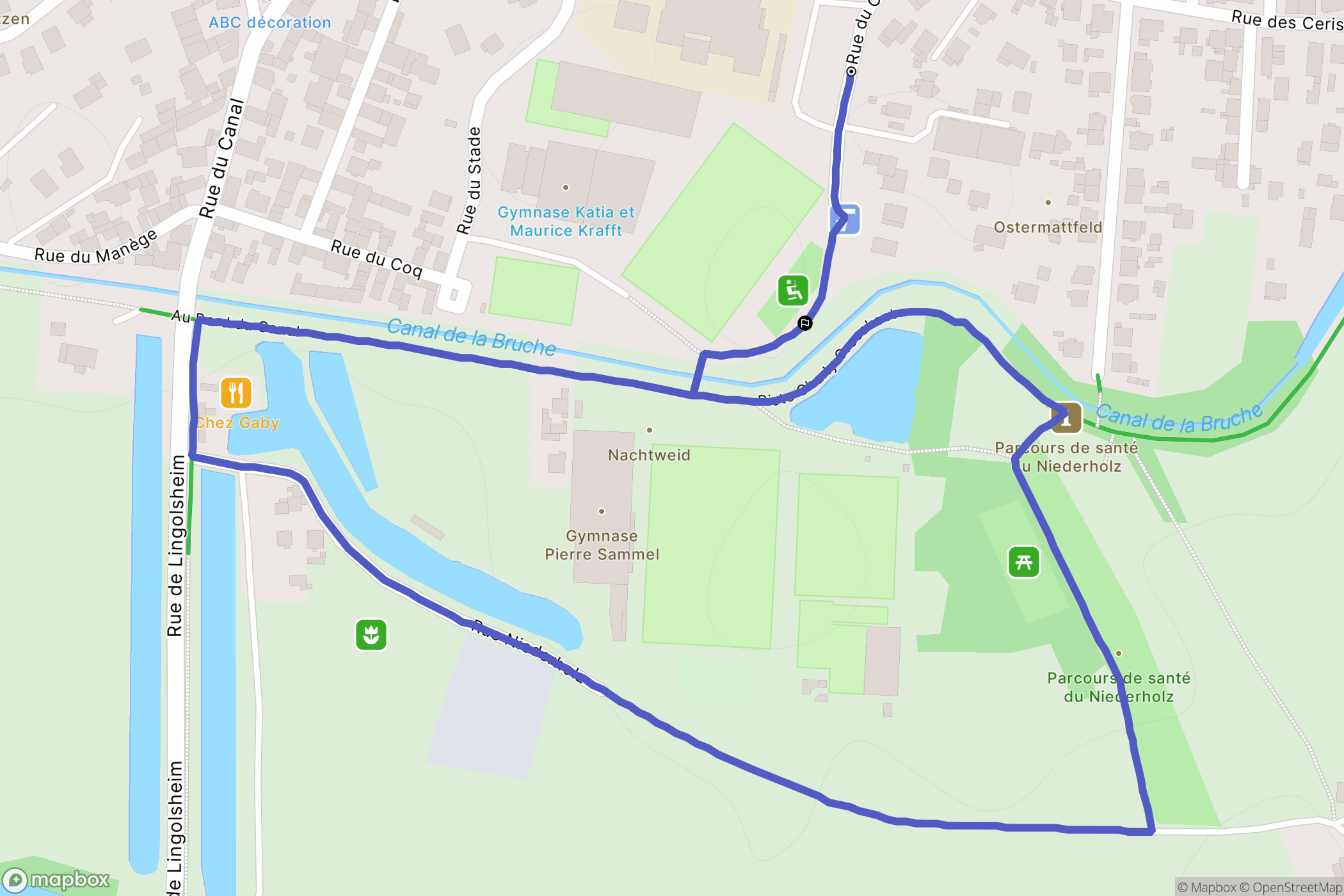 Eckbolsheim : carte du parcours de randonnée - France