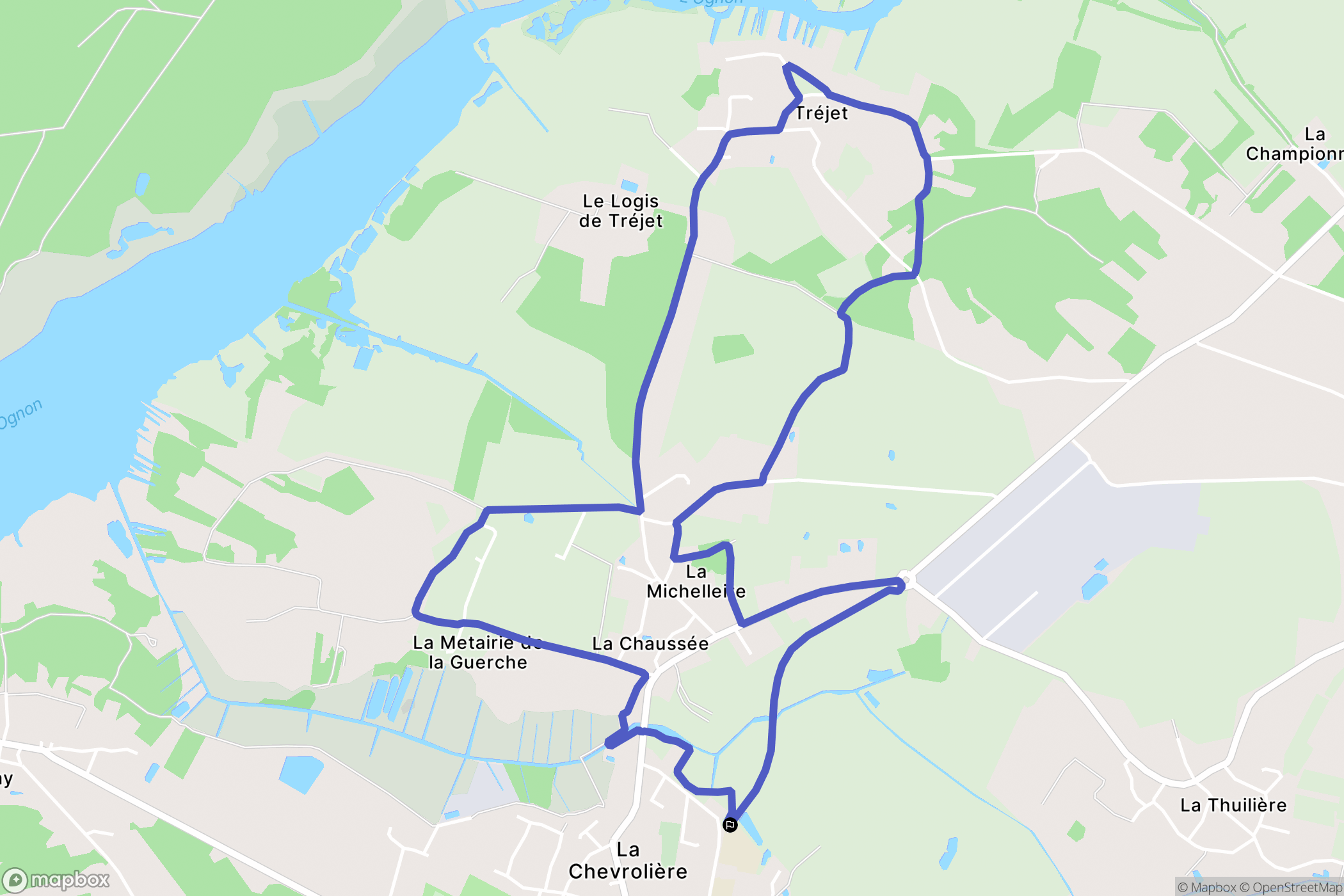 La Chevrolière : carte du parcours de randonnée - France