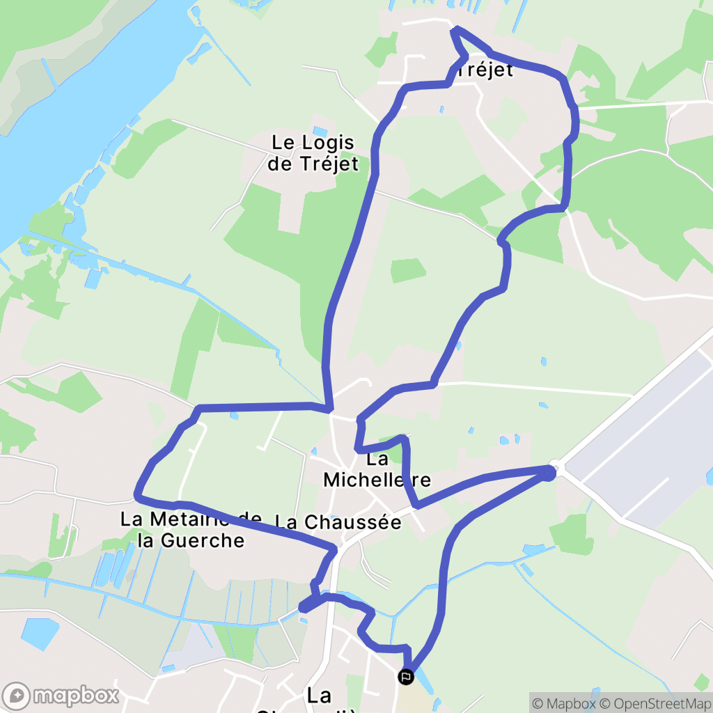 La Chevrolière : carte du parcours de randonnée - France