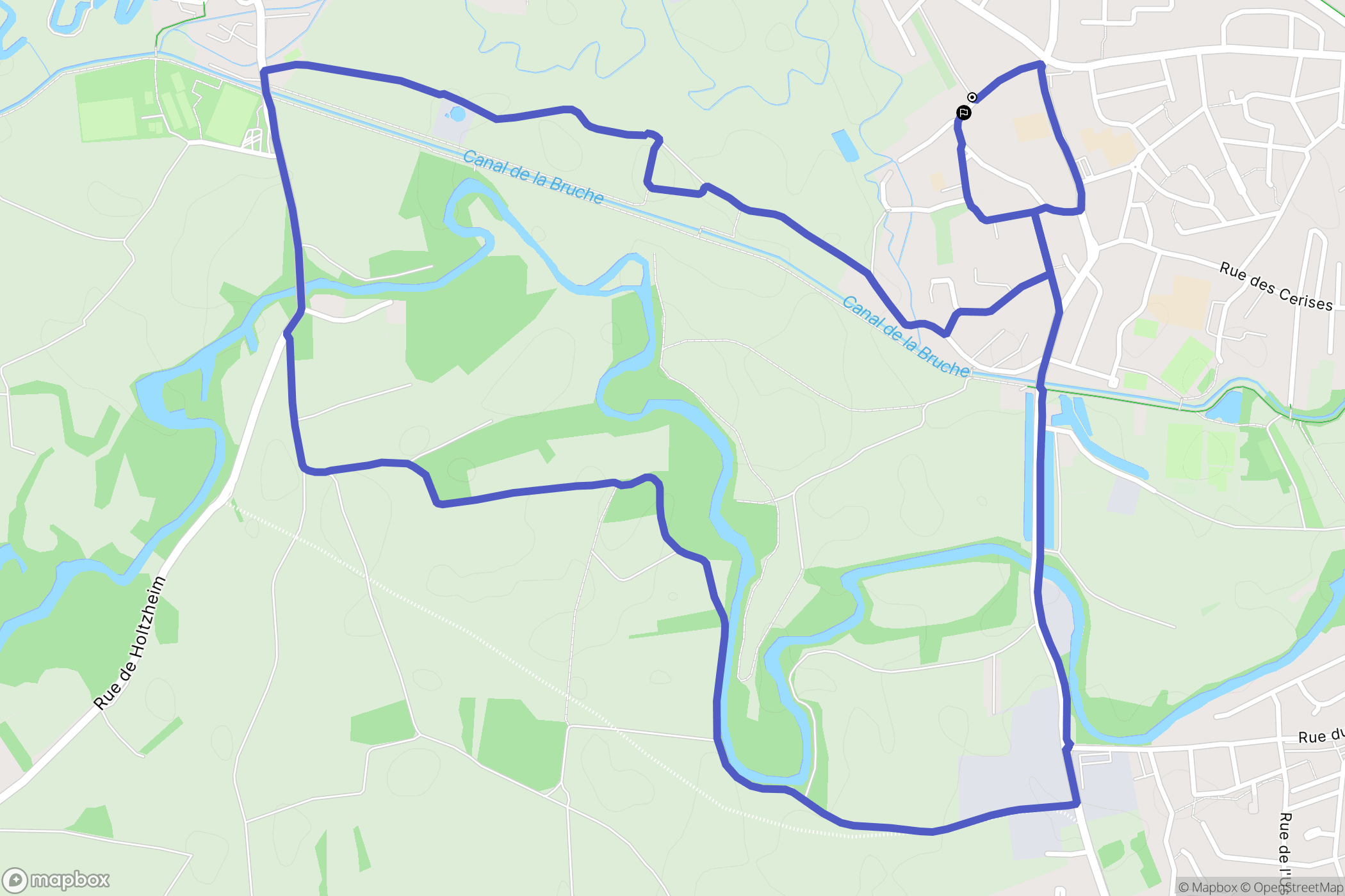 Eckbolsheim : carte du parcours de randonnée - France