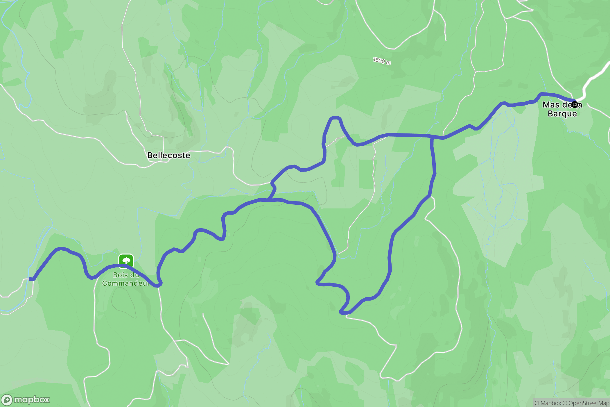 Pont-de-Montvert-Sud-Mont-Lozère : carte du parcours de randonnée - France