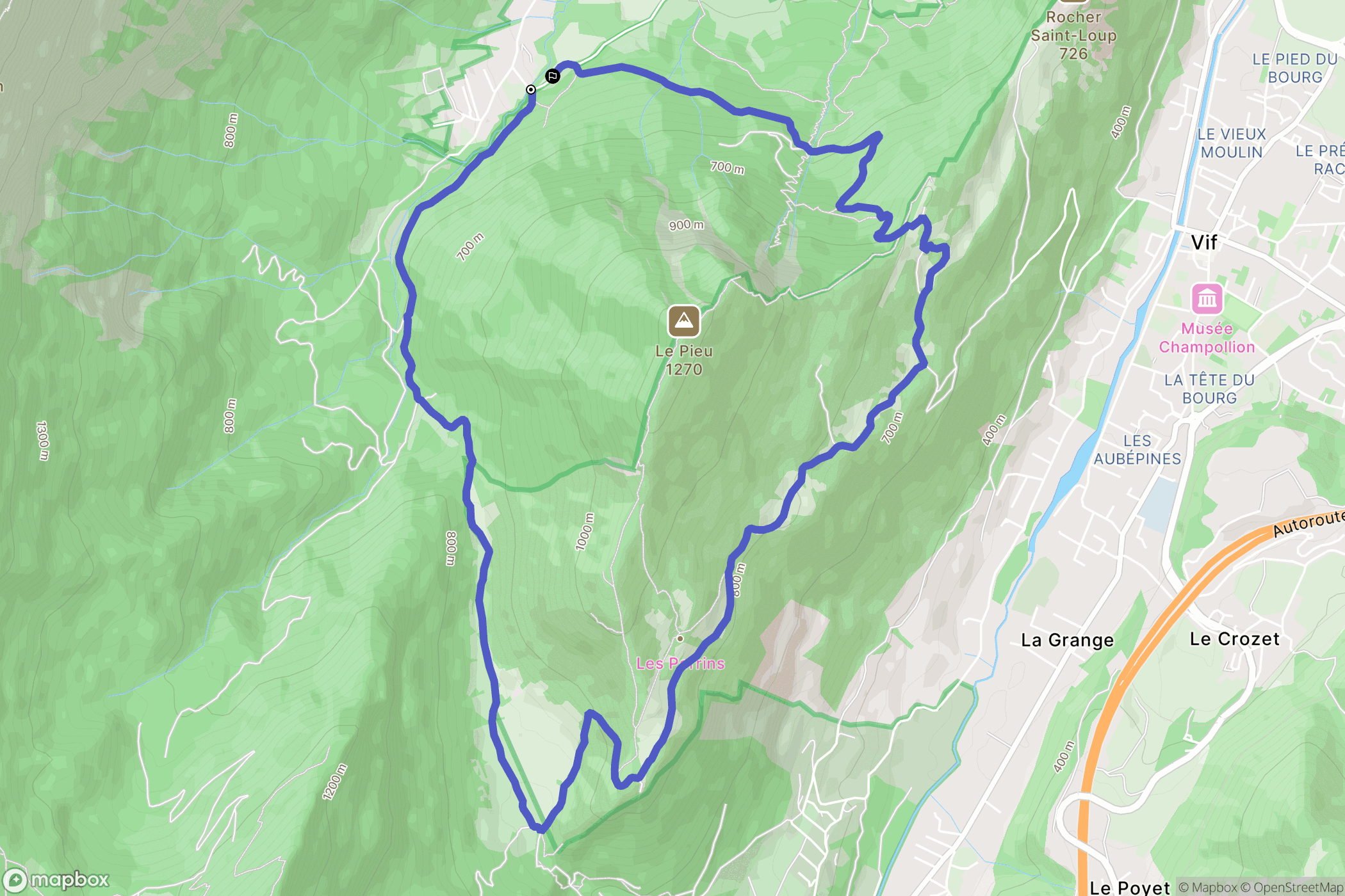 Saint-Paul-de-Varces : carte du parcours de randonnée - France