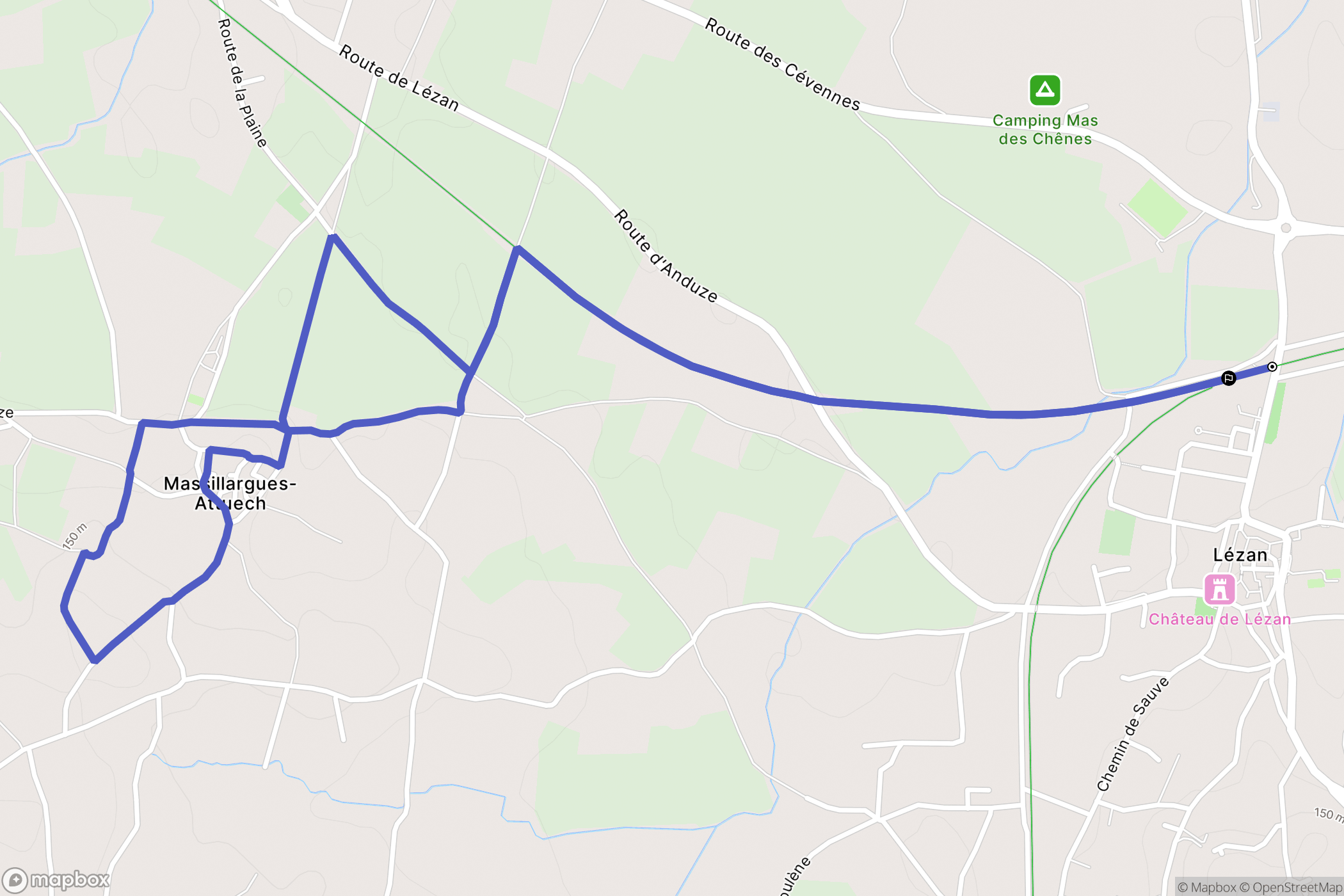 Lézan : carte du parcours de randonnée - France
