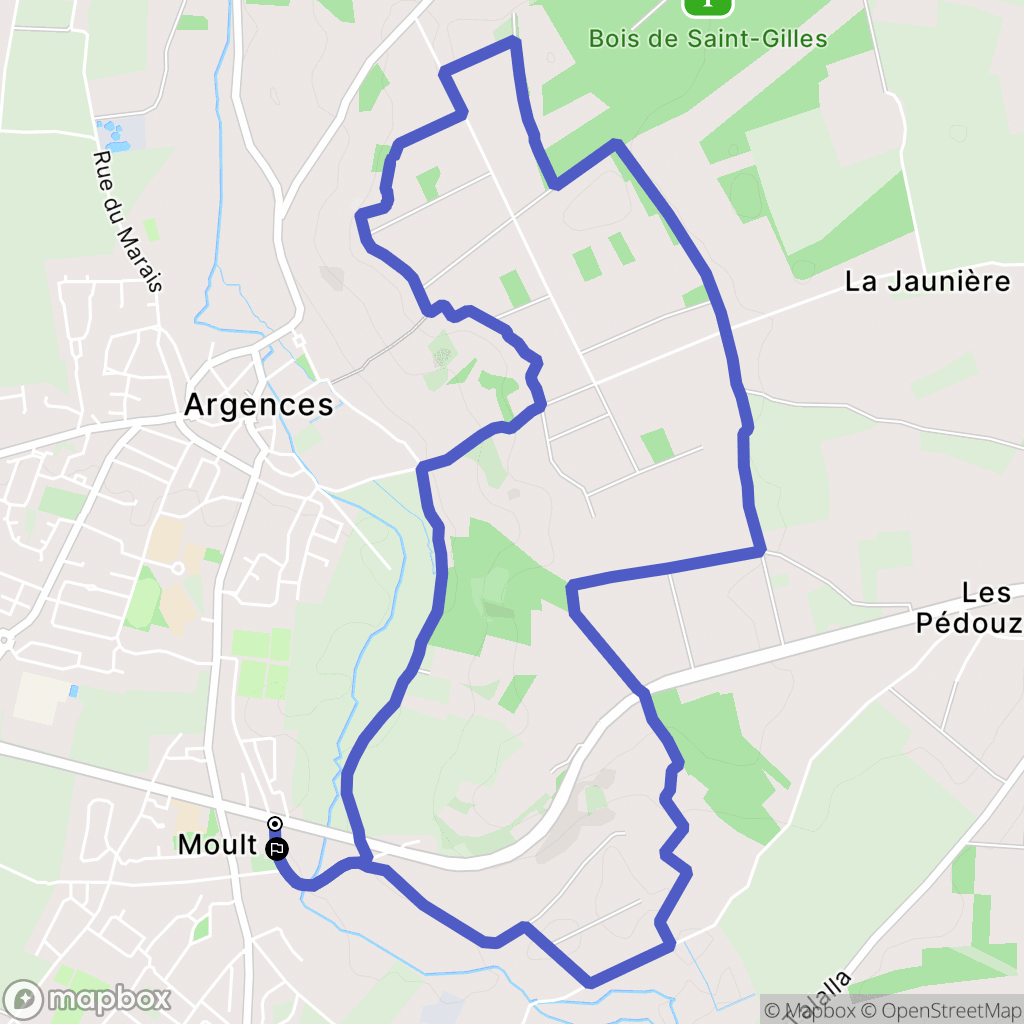 Moult-Chicheboville : carte du parcours de randonnée - France