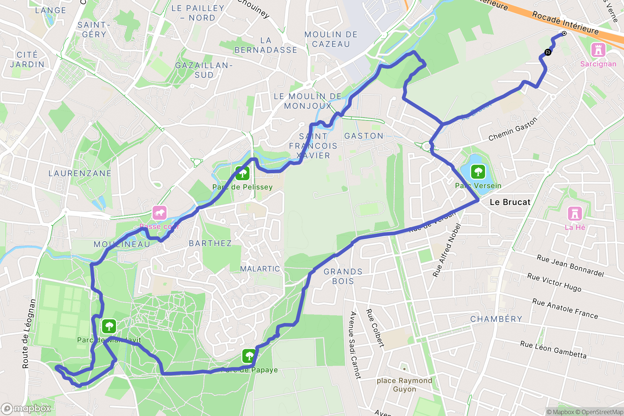 Villenave-d'Ornon : carte du parcours de randonnée - France