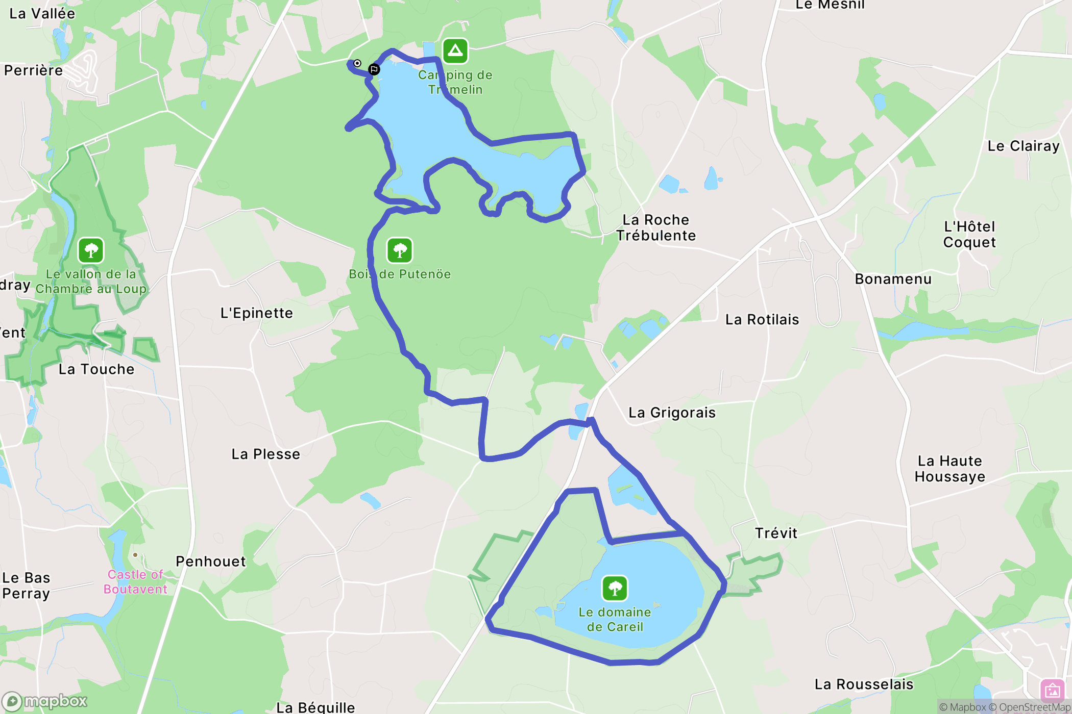 Iffendic : carte du parcours de randonnée - France