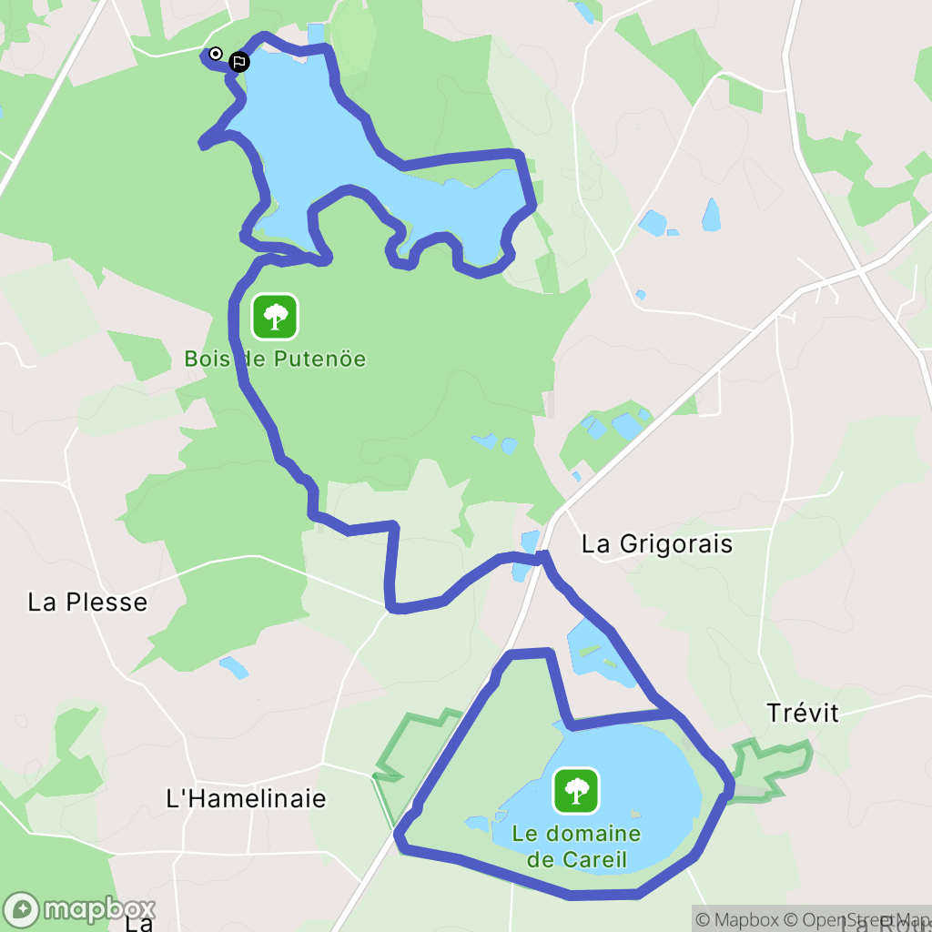 Iffendic : carte du parcours de randonnée - France