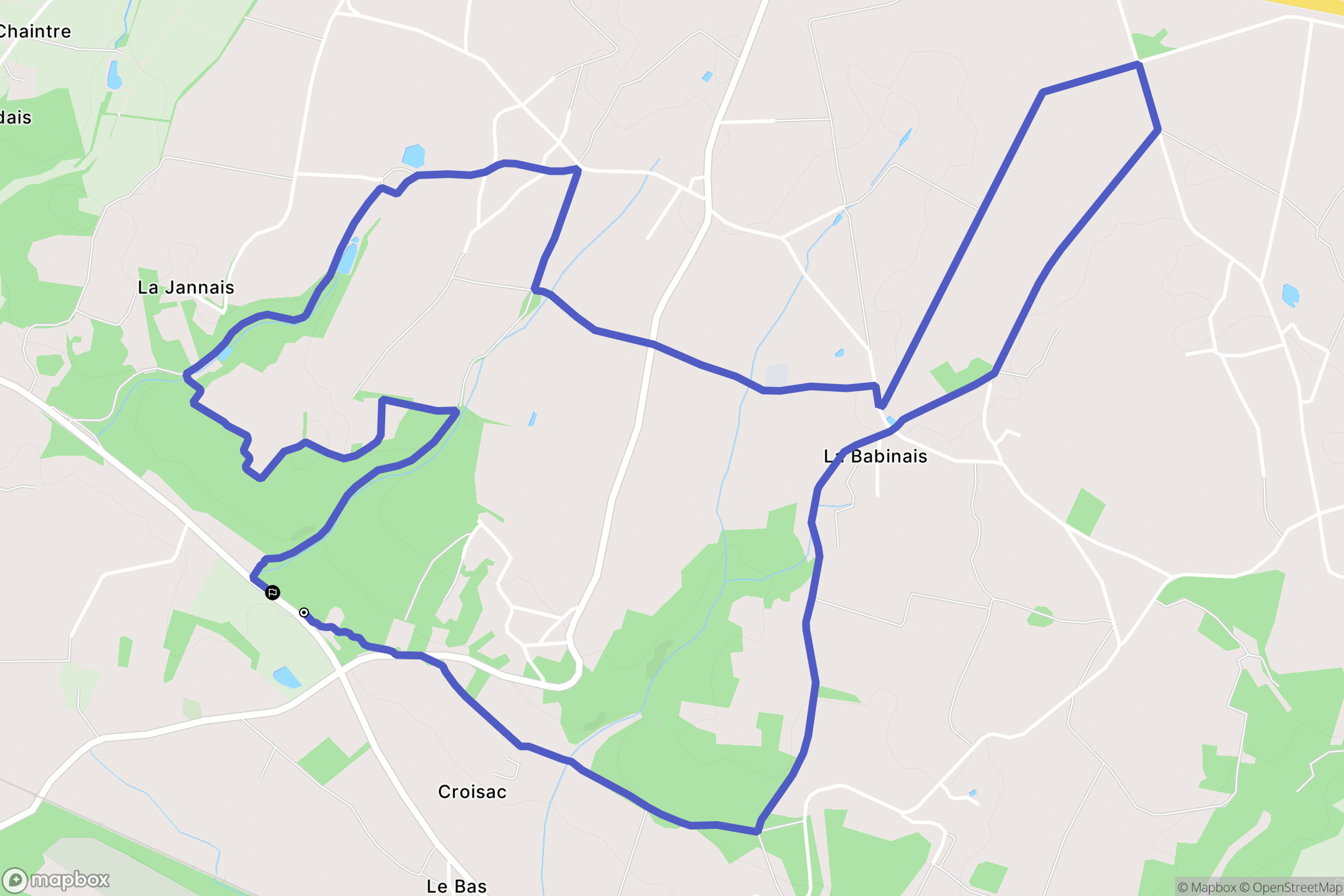 Malville : carte du parcours de randonnée - France