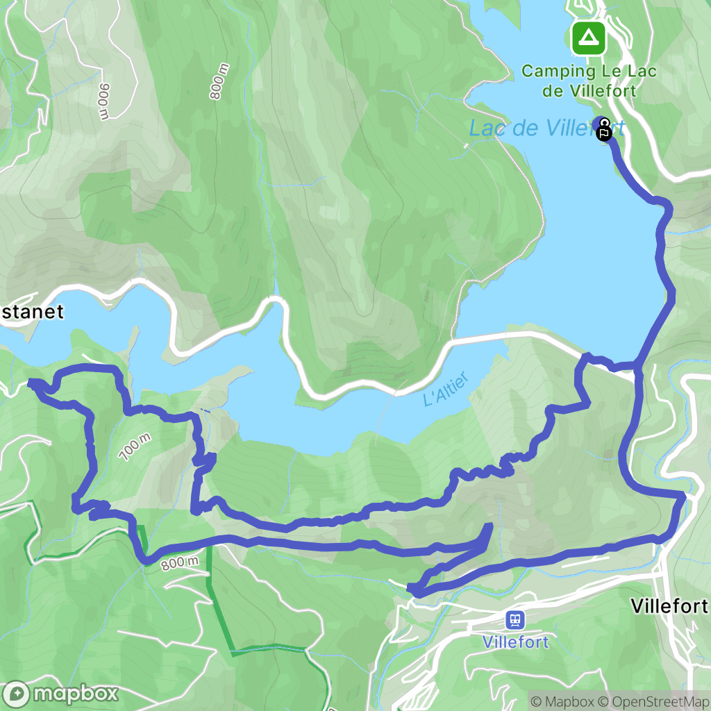 Villefort : carte du parcours de randonnée - France