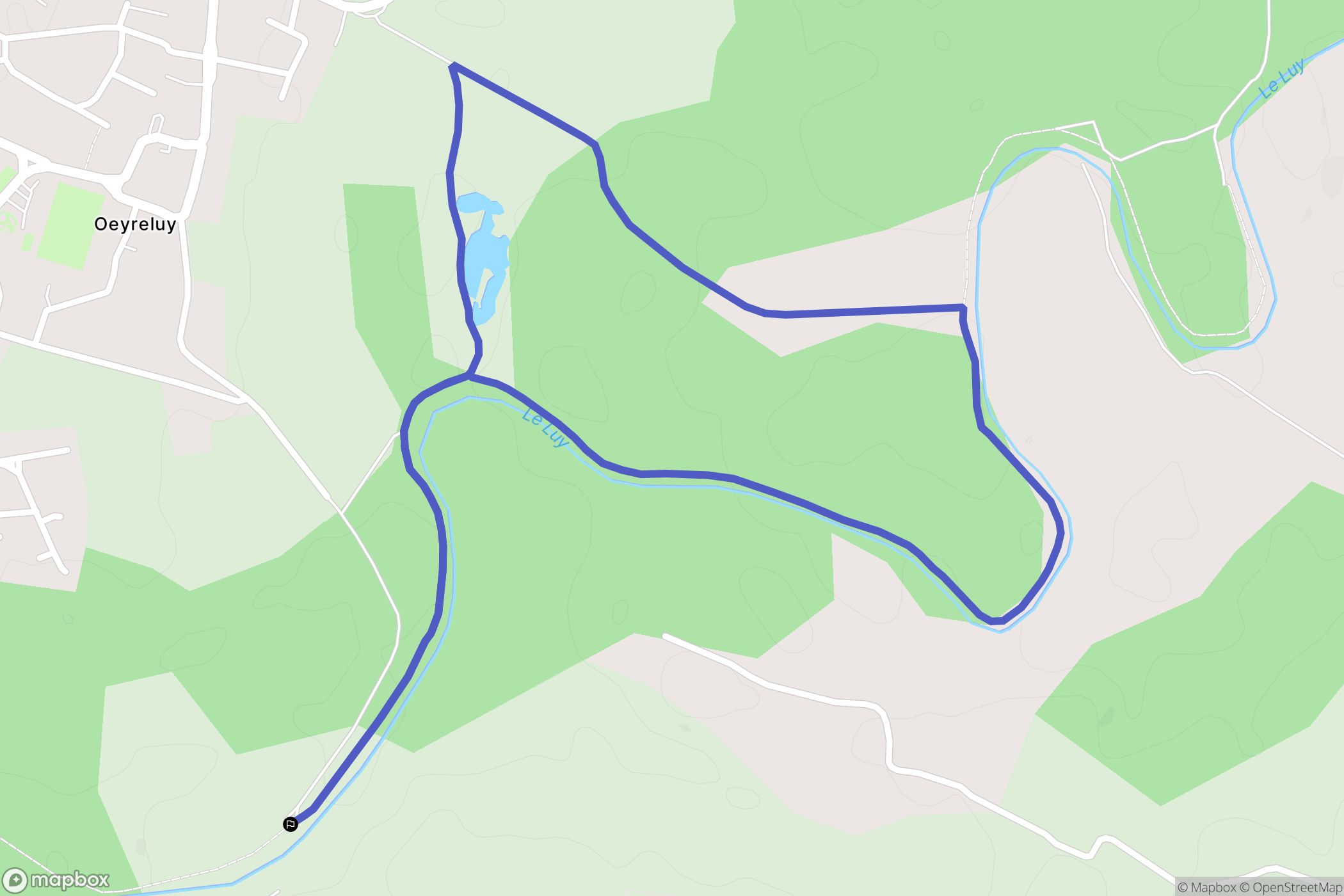 Oeyreluy : carte du parcours de randonnée - France