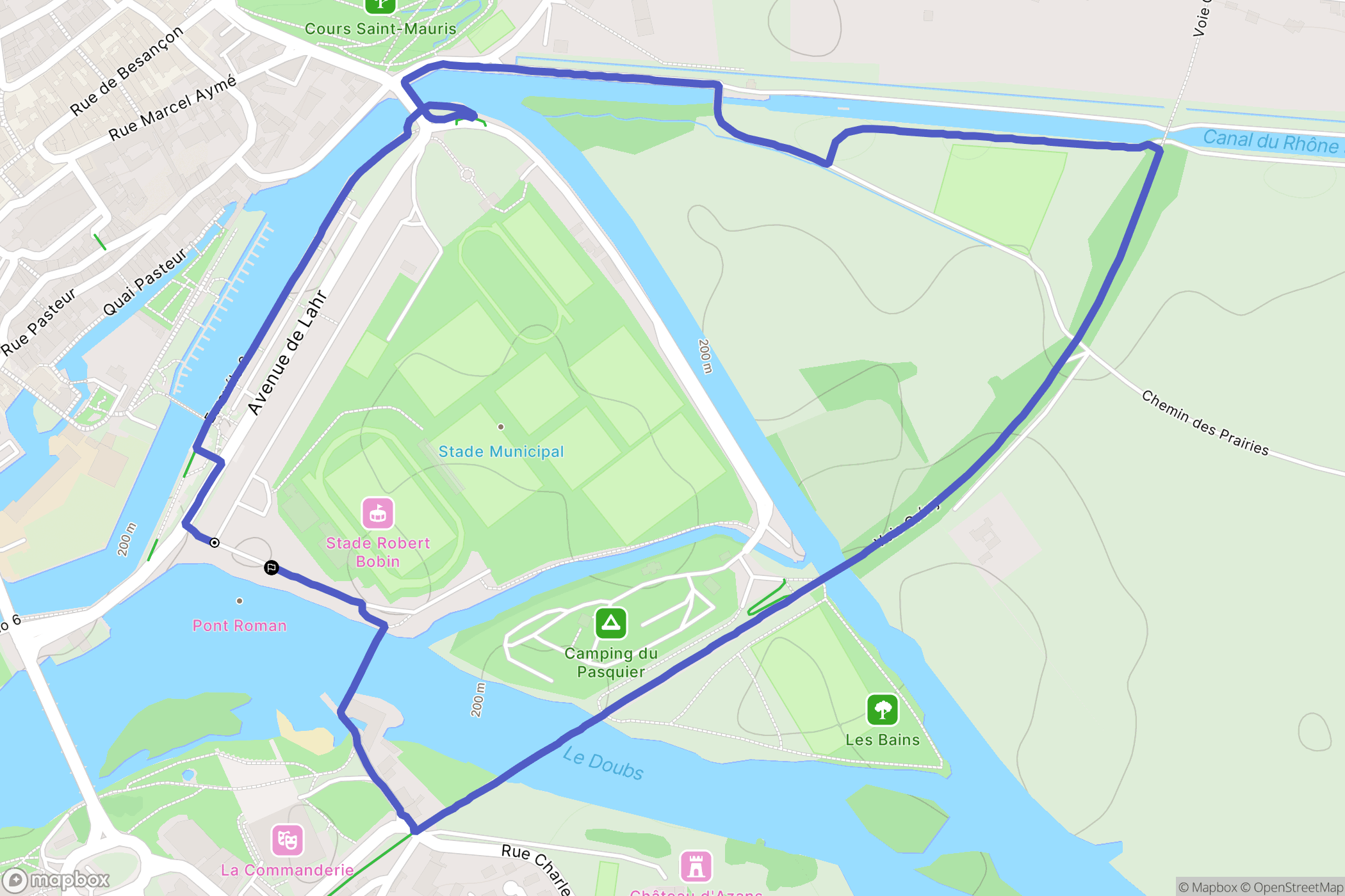 Dole : carte du parcours de randonnée - France