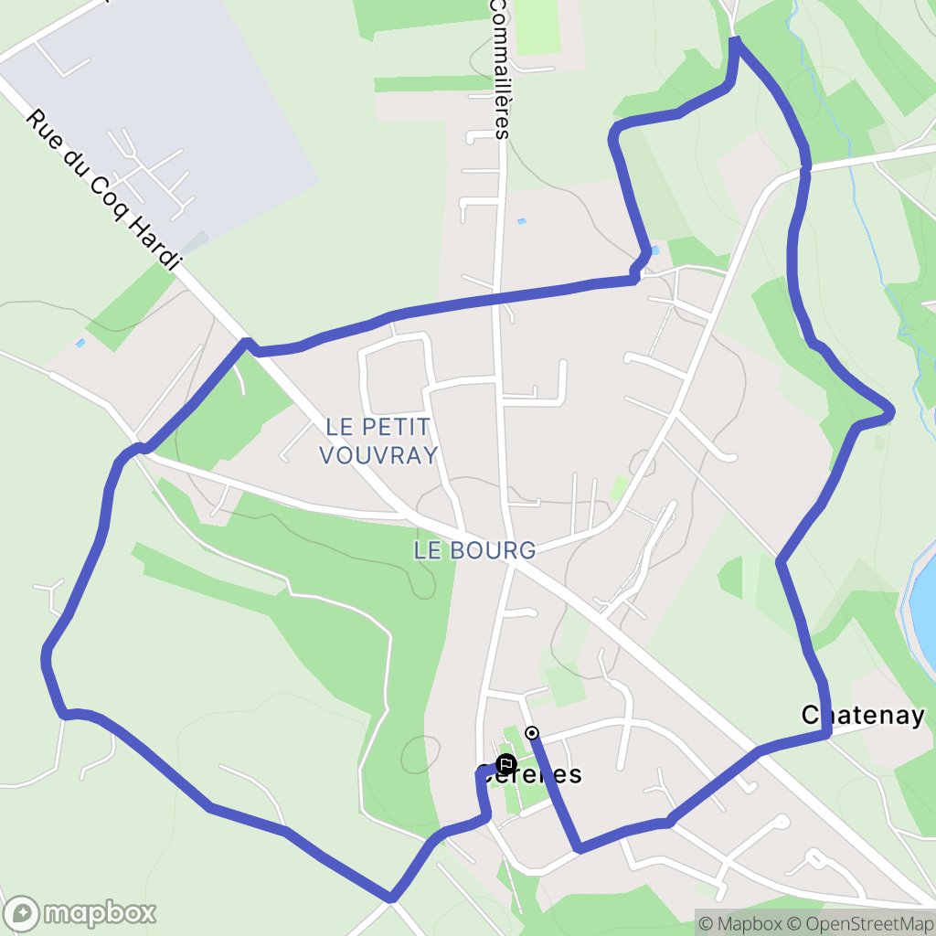 Cerelles : carte du parcours de randonnée - France