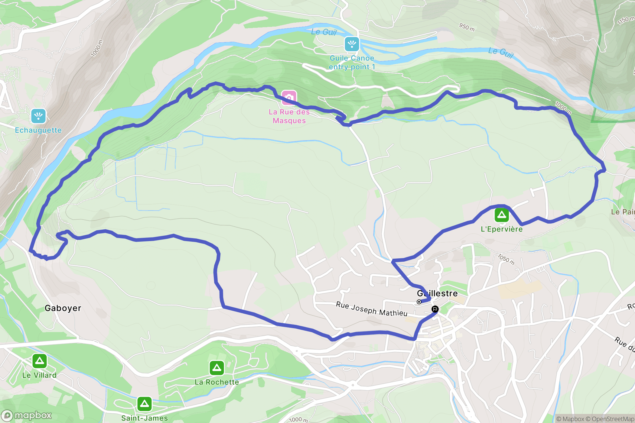 Guillestre : carte du parcours de randonnée - France
