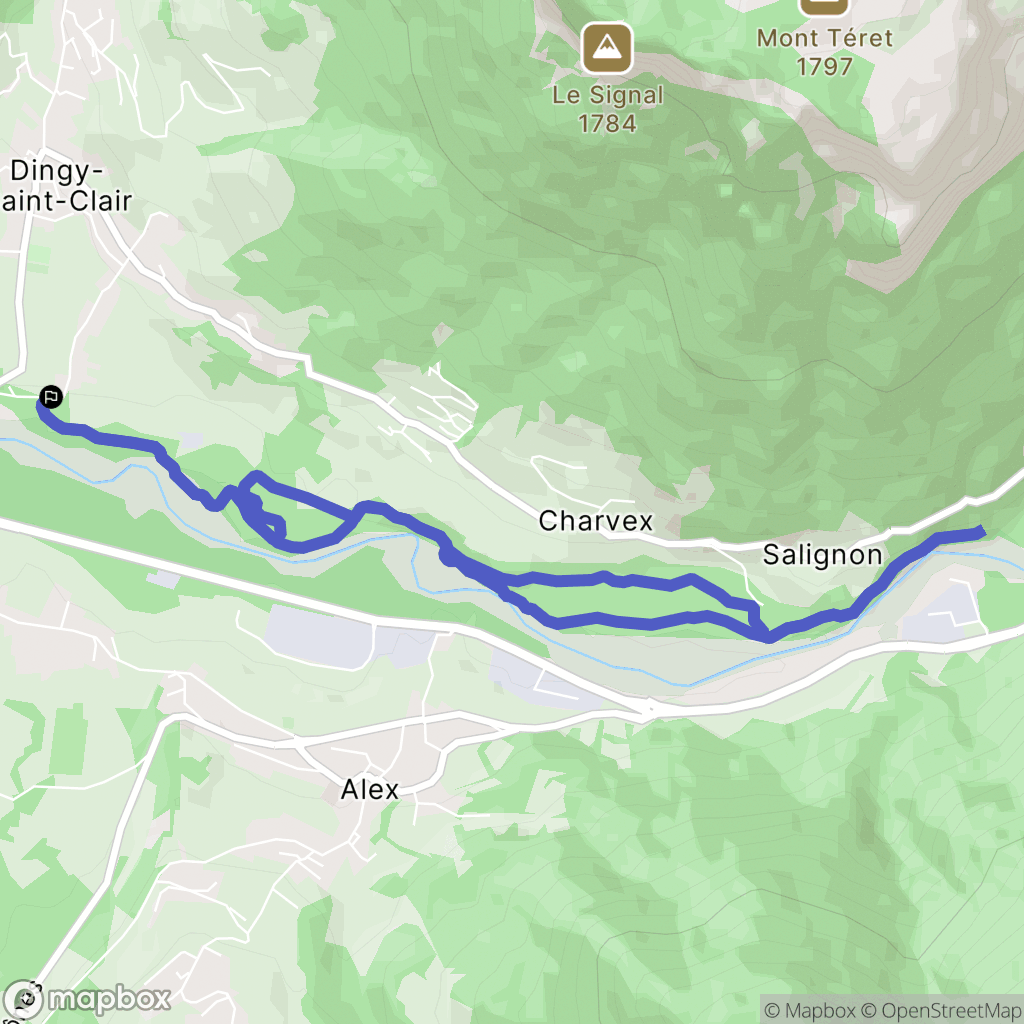 Dingy-Saint-Clair : carte du parcours de randonnée - France