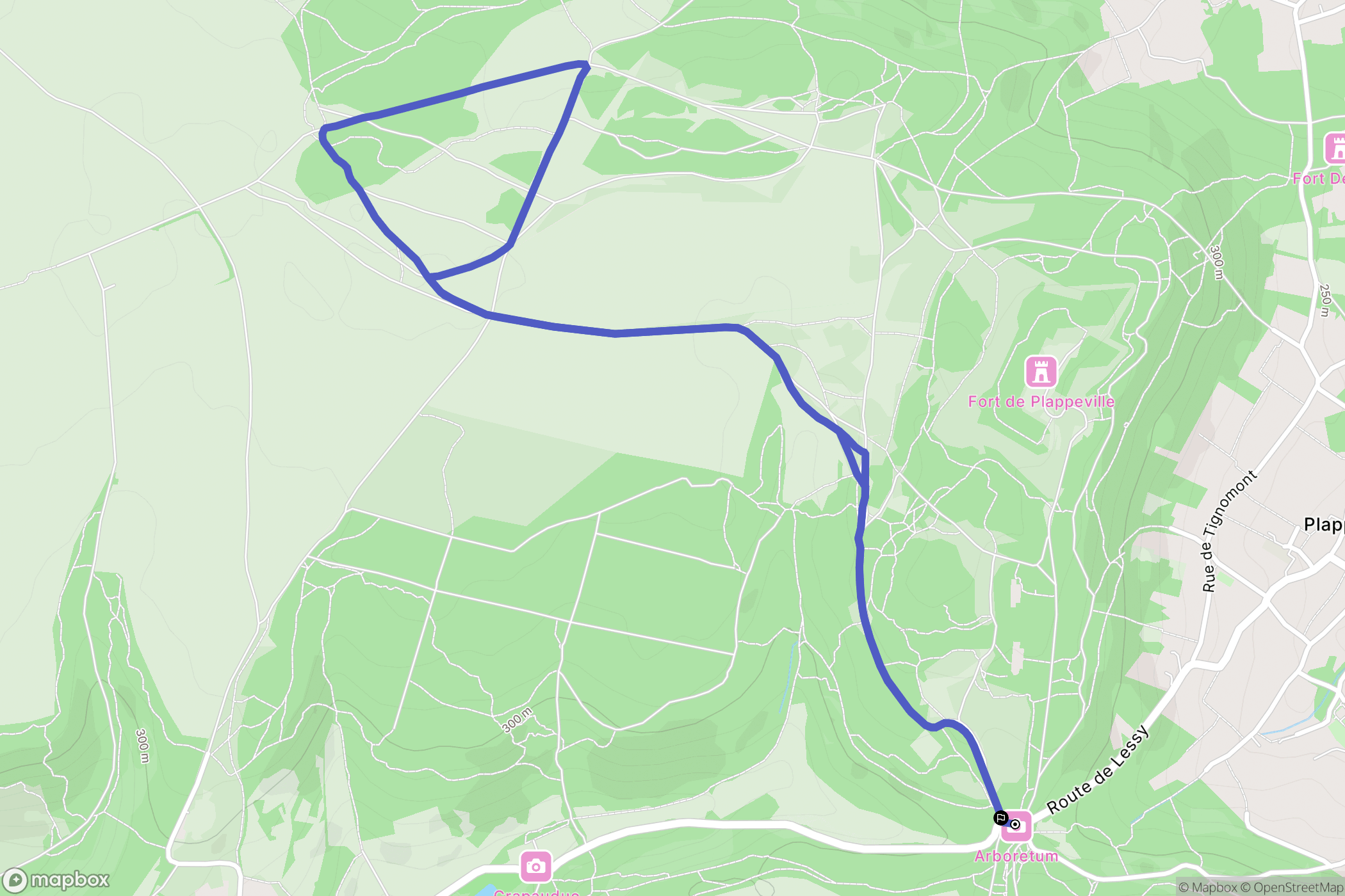 Plappeville : carte du parcours de randonnée - France