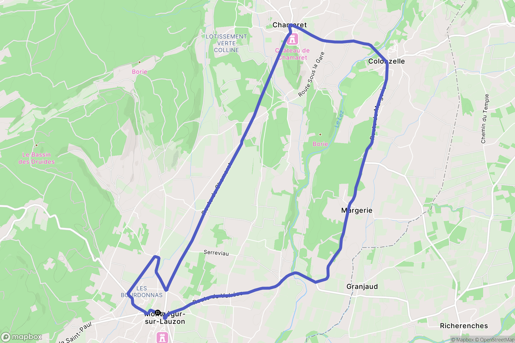 Montségur-sur-Lauzon: routekaart voor buitenactiviteiten - France