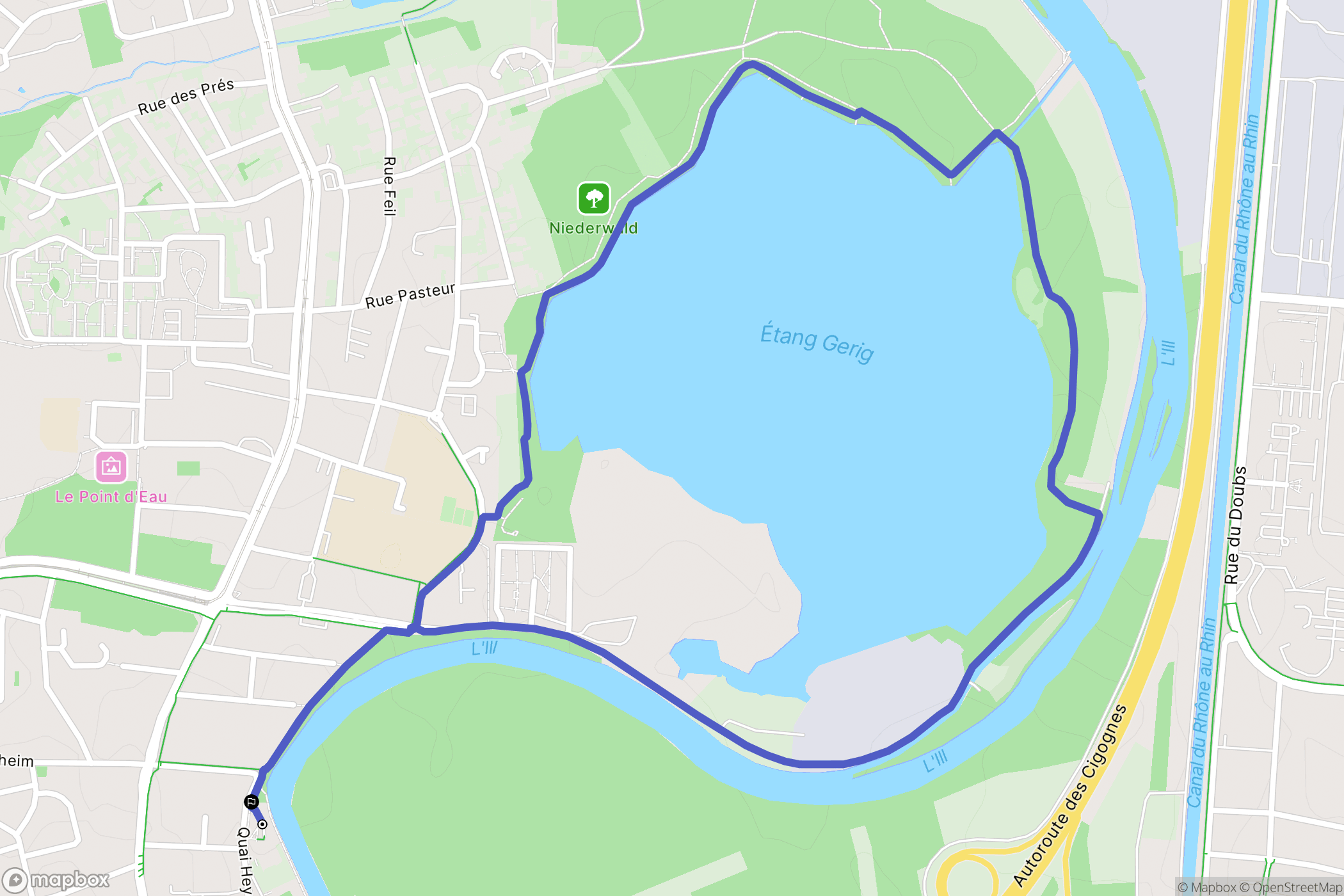 Ostwald : carte du parcours de randonnée - France