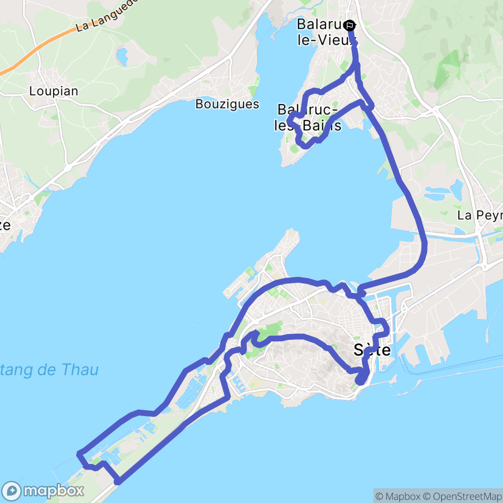 Balaruc-le-Vieux : carte du parcours de randonnée - France
