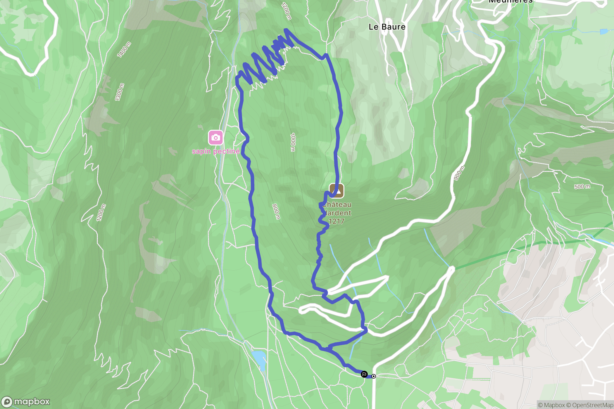 Saint-Nazaire-les-Eymes : carte du parcours de randonnée - France