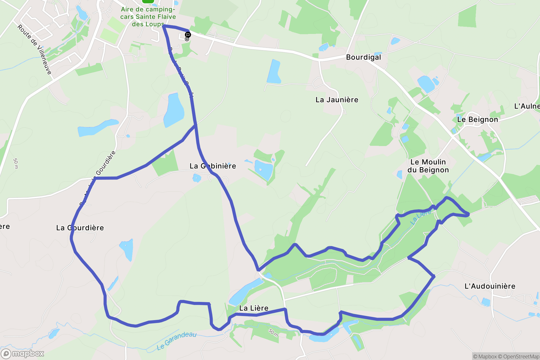 Sainte-Flaive-des-Loups : carte du parcours de randonnée - France