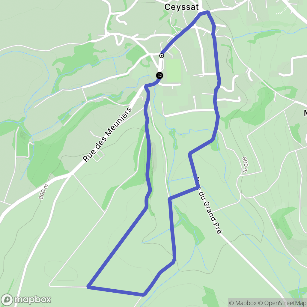 Ceyssat : carte du parcours de randonnée - France