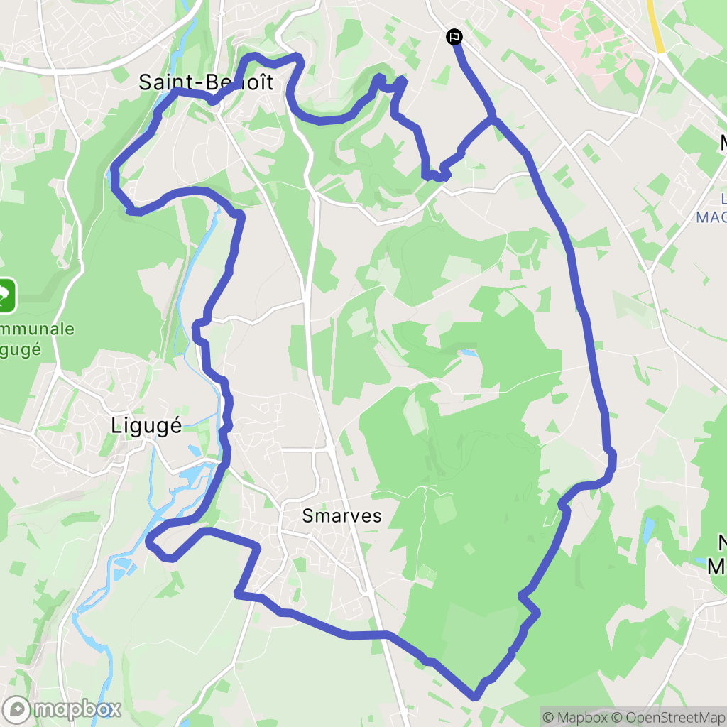 Mignaloux-Beauvoir : carte du parcours de randonnée - France