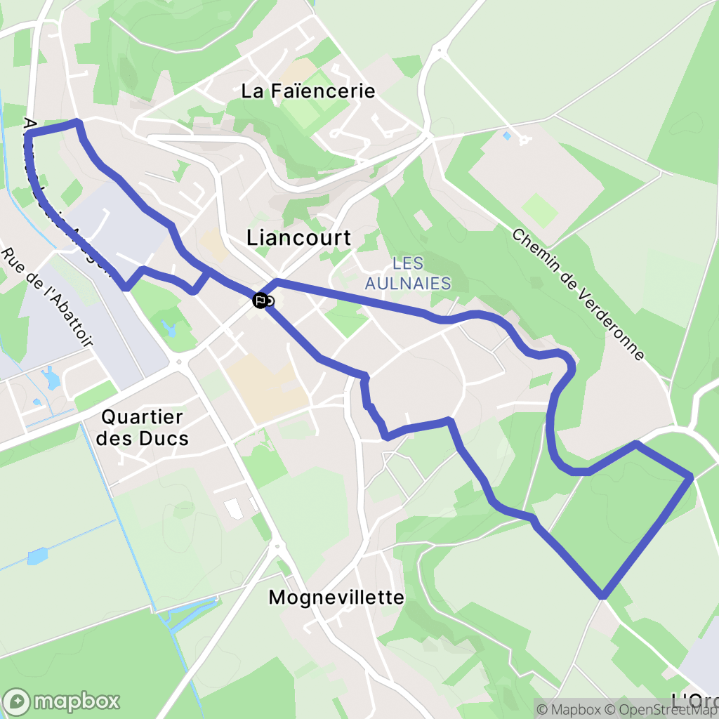 Liancourt : carte du parcours de randonnée - France
