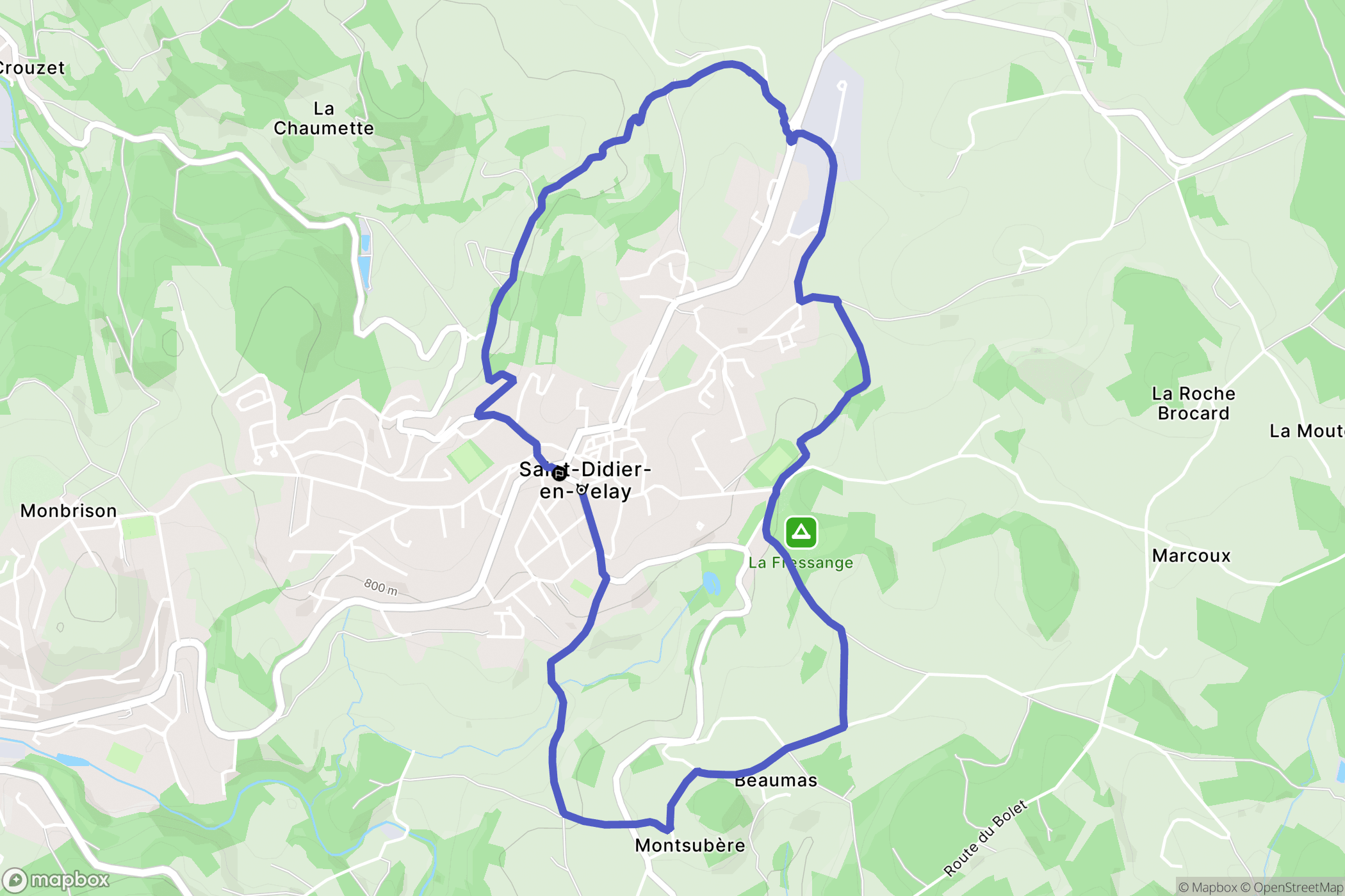 Saint-Didier-en-Velay : carte du parcours de randonnée - France
