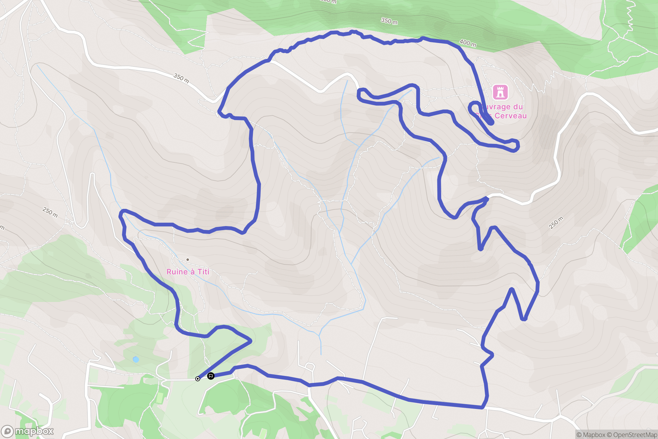 Sanary-sur-Mer : carte du parcours de randonnée - France