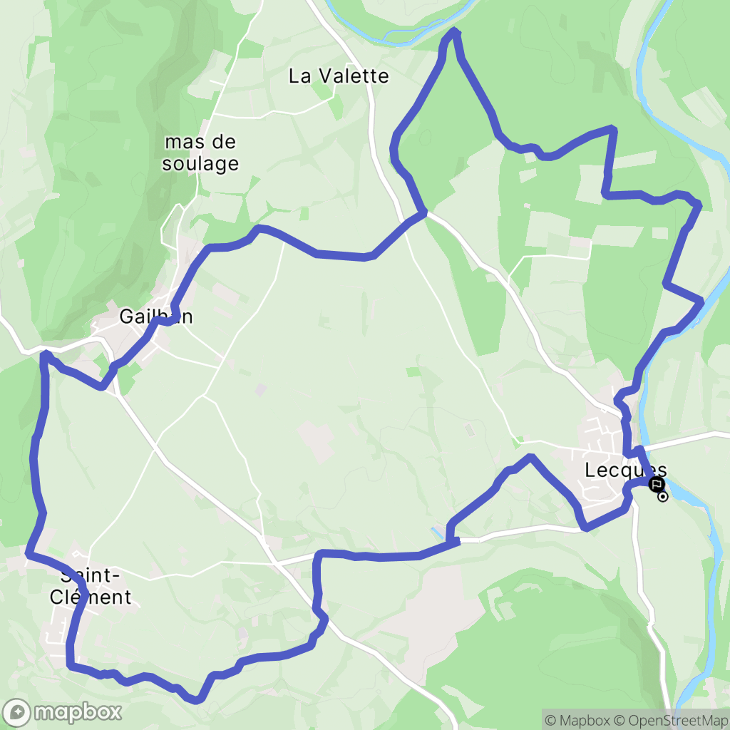 Lecques : carte du parcours de randonnée - France