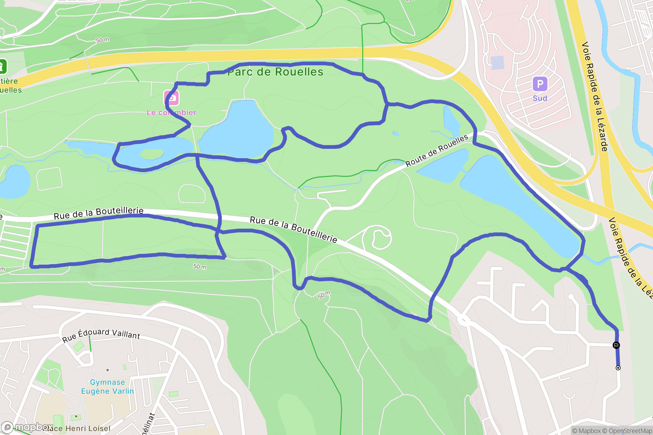 Harfleur : carte du parcours de randonnée - France