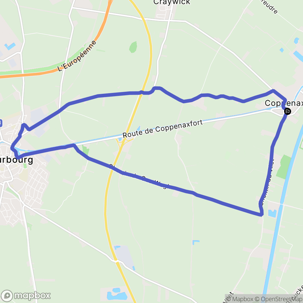 Bourbourg : carte du parcours de randonnée - France