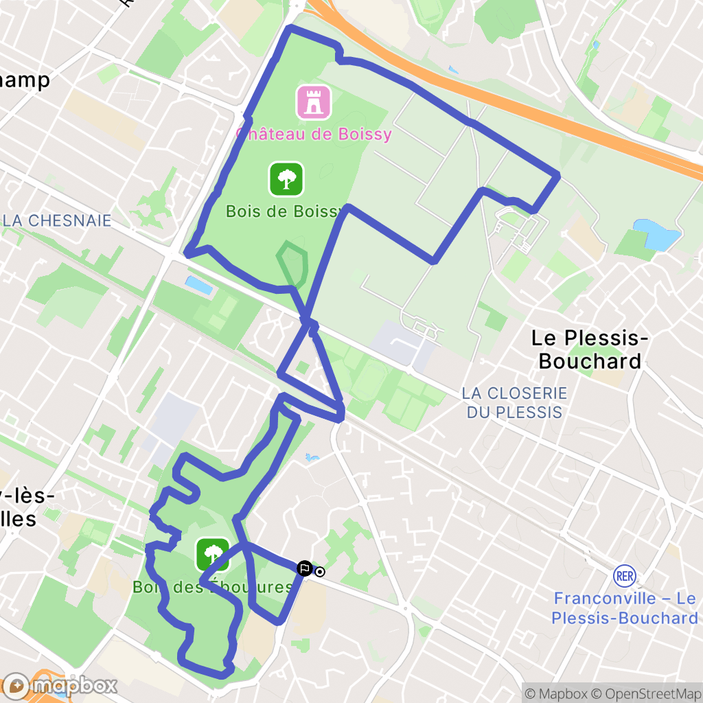 Franconville : carte du parcours de randonnée - France