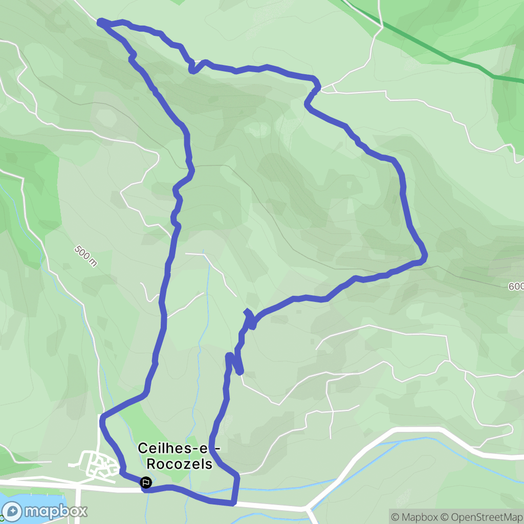 Ceilhes-et-Rocozels : carte du parcours de randonnée - France