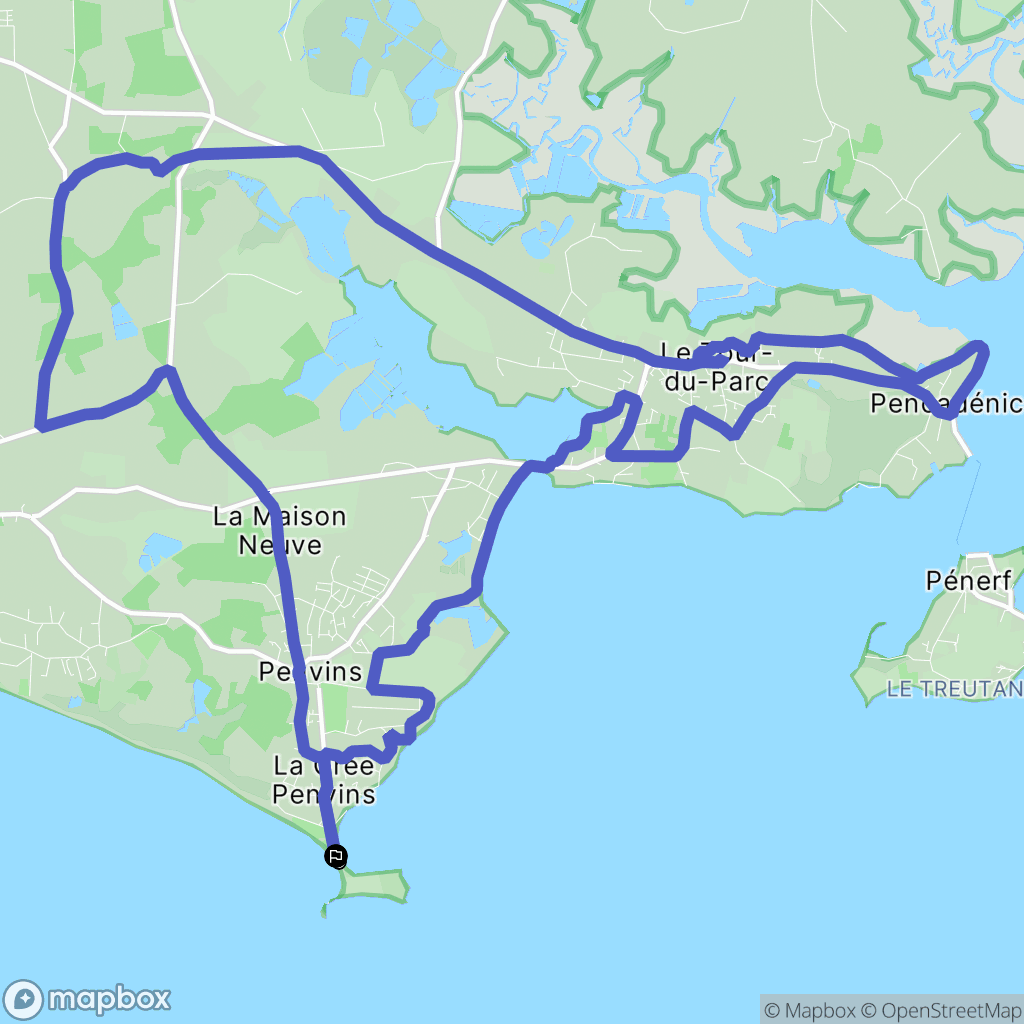 Sarzeau : carte du parcours de randonnée - France