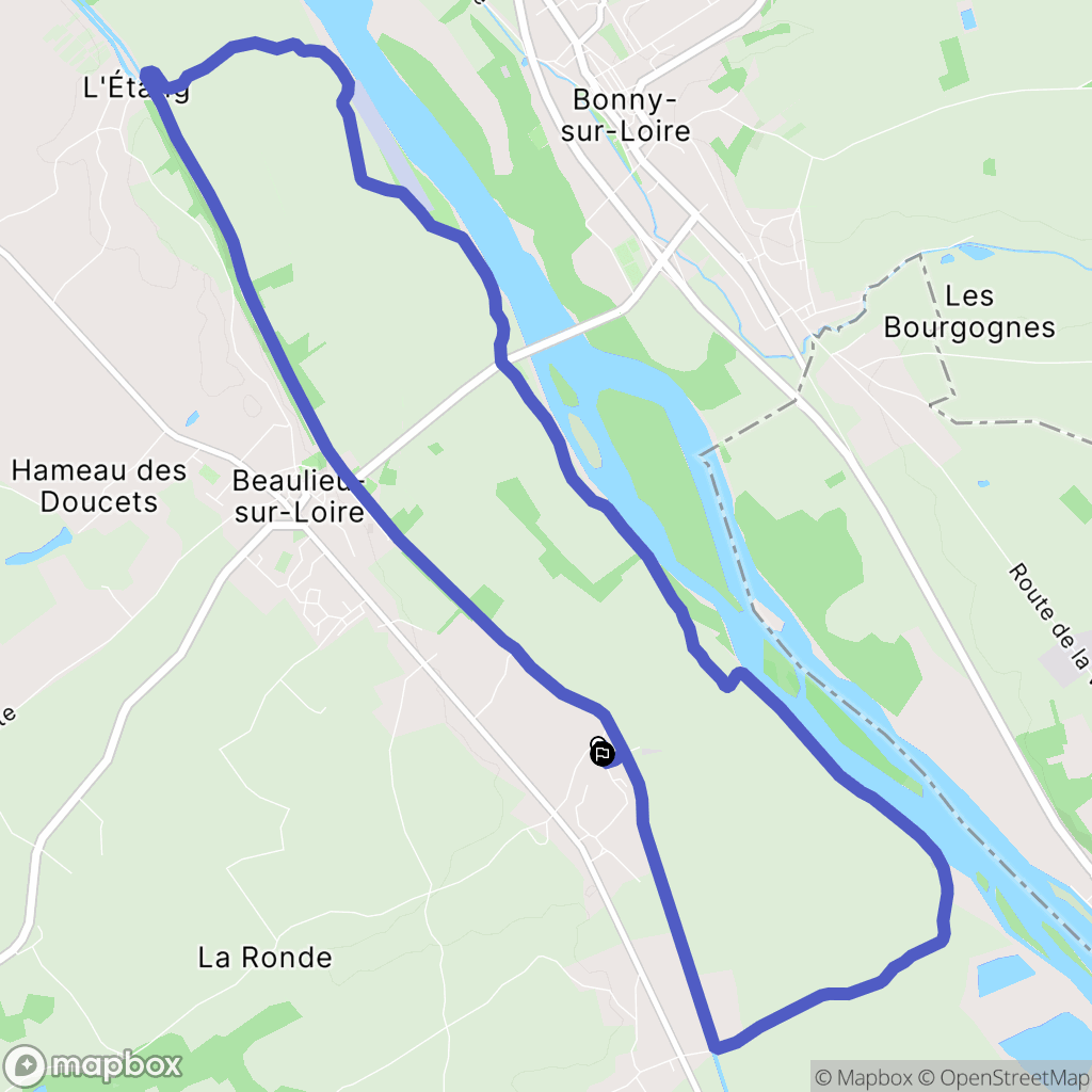 Beaulieu-sur-Loire : carte du parcours de randonnée - France