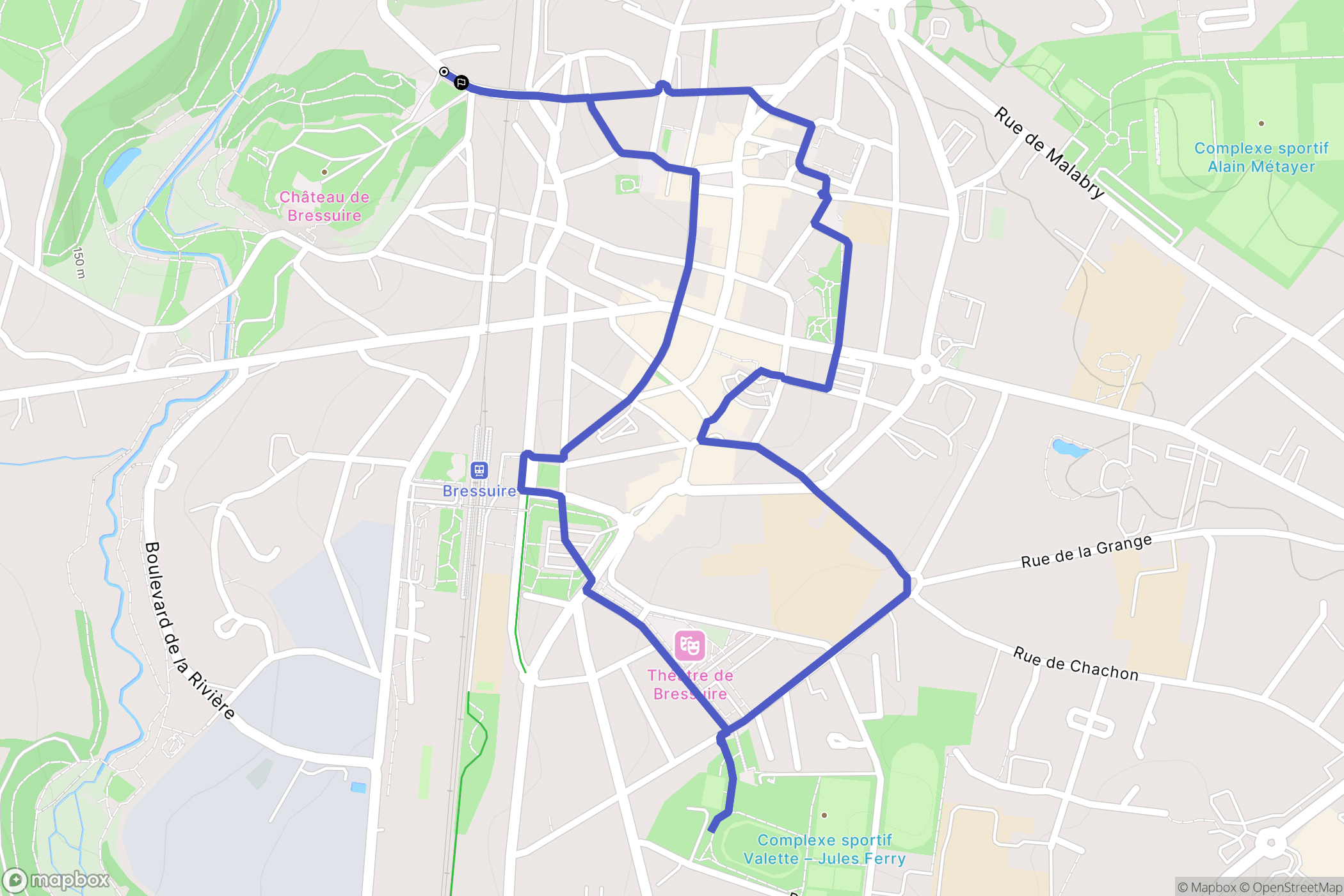 Bressuire : carte du parcours de randonnée - France