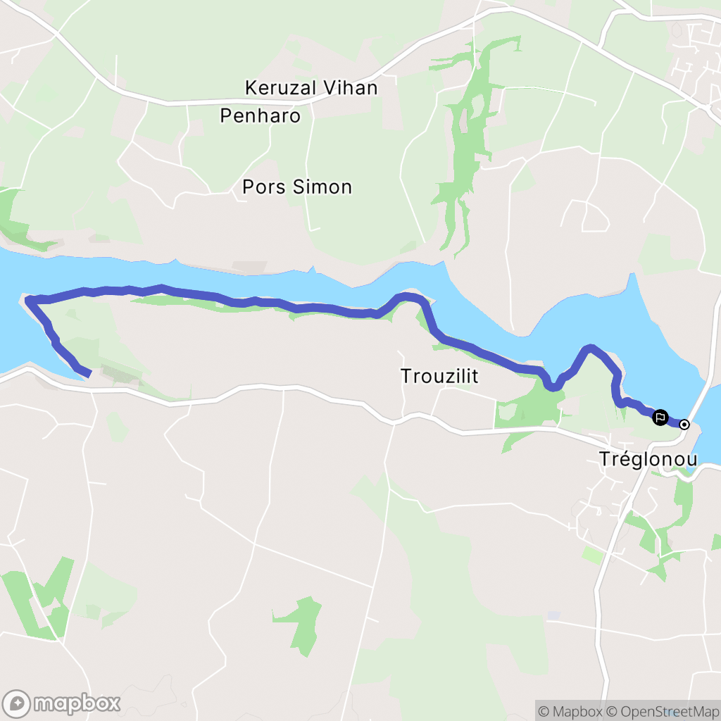 Tréglonou : carte du parcours de randonnée - France