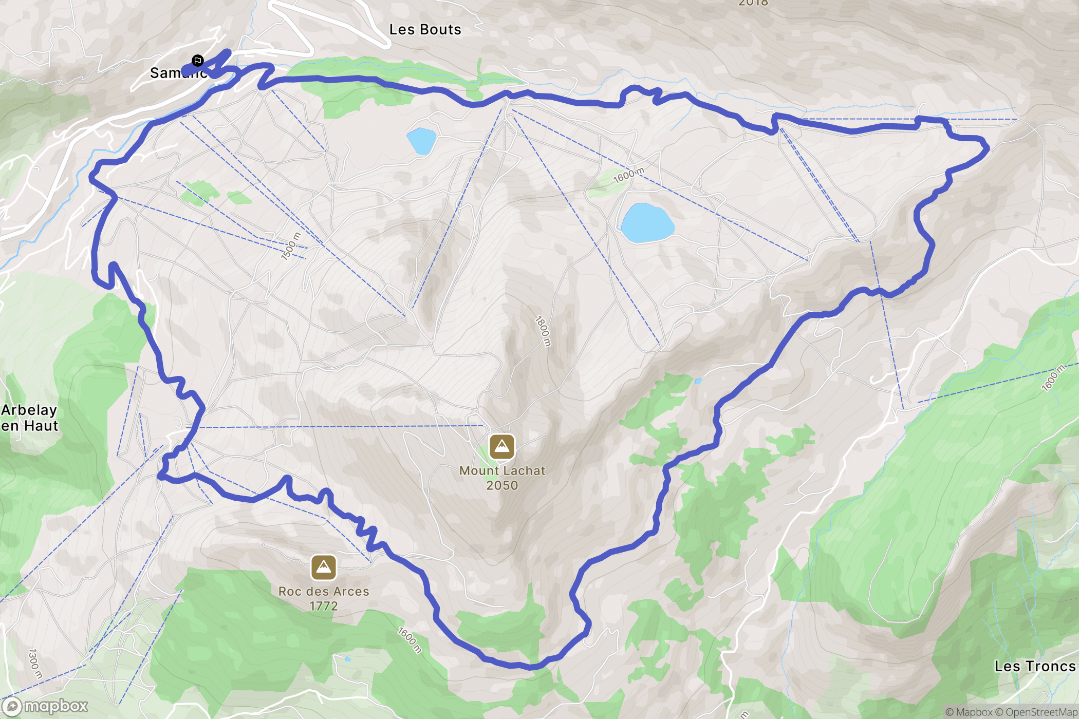 Le Grand-Bornand : carte du parcours de randonnée - France