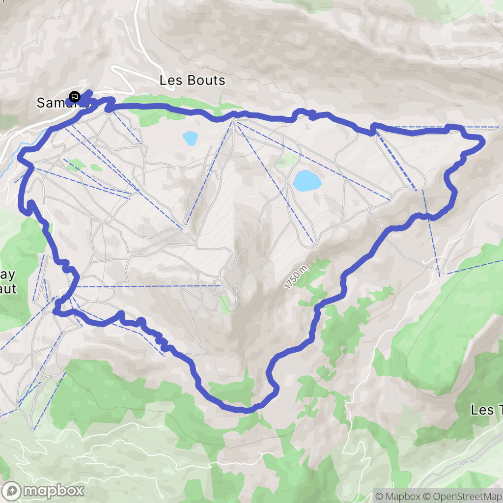 Le Grand-Bornand : carte du parcours de randonnée - France