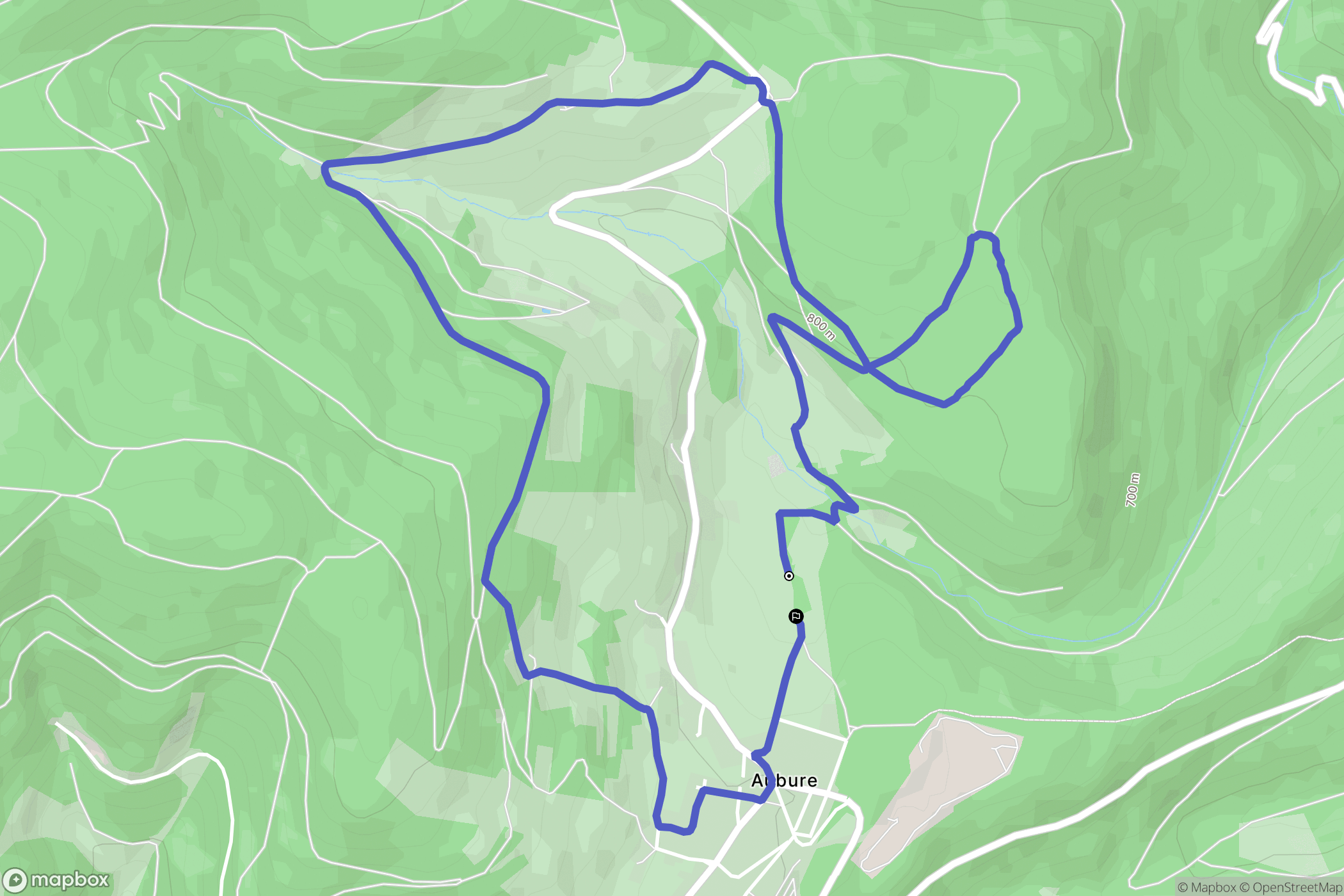 Aubure : carte du parcours de randonnée - France