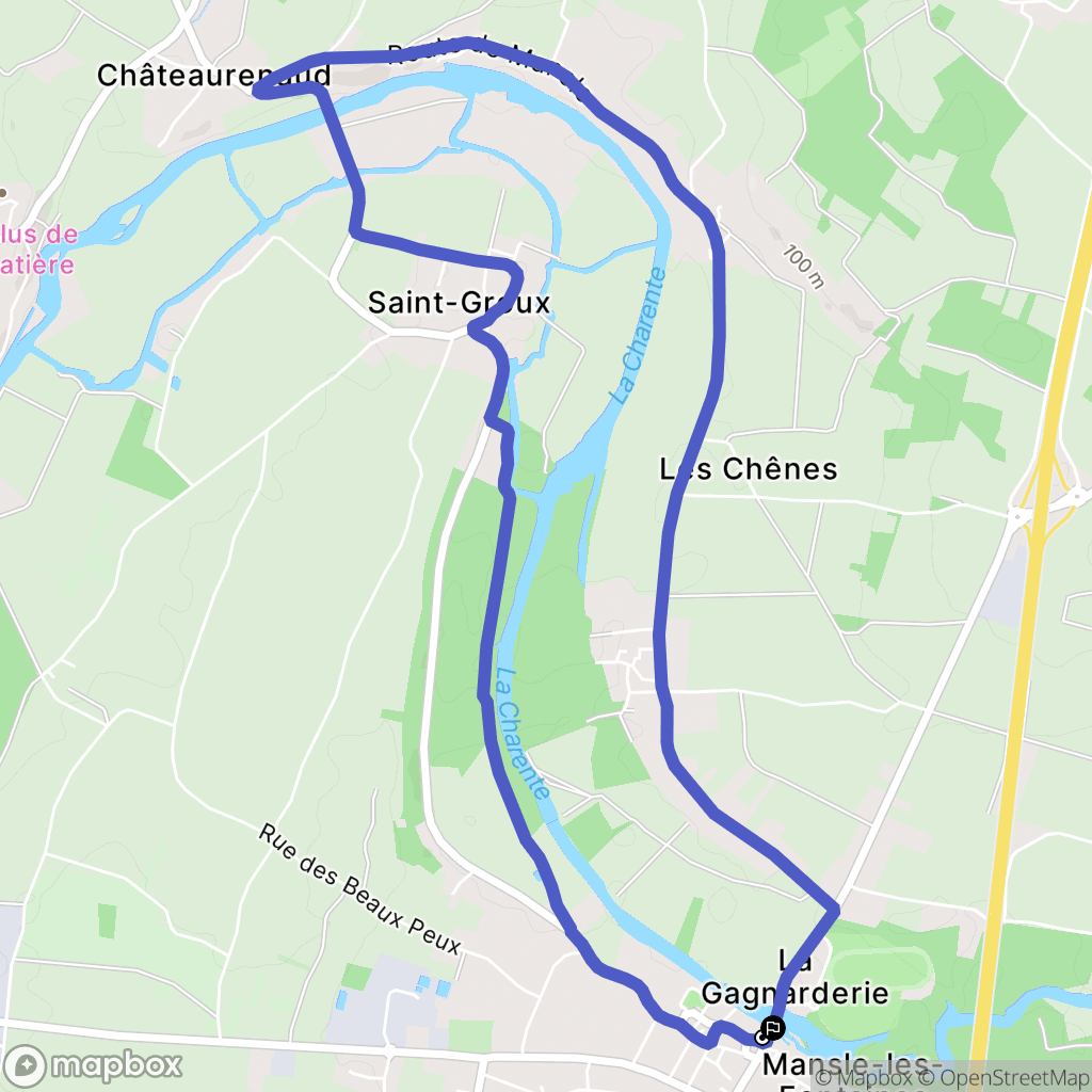 Mansle : carte du parcours de randonnée - France