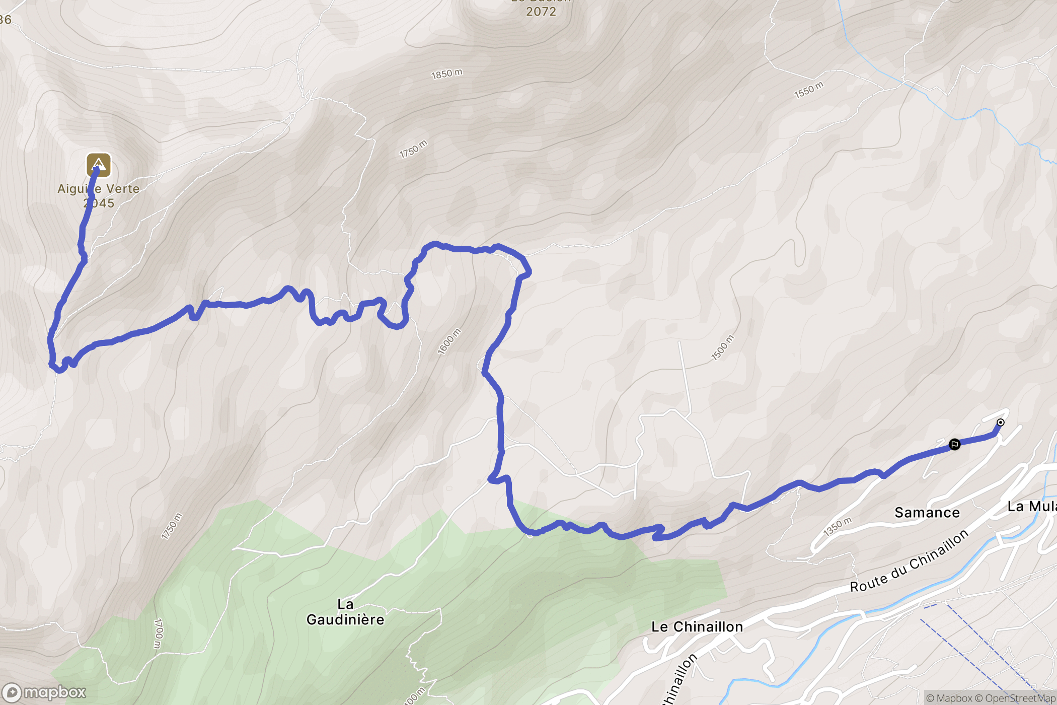 Le Grand-Bornand : carte du parcours de randonnée - France
