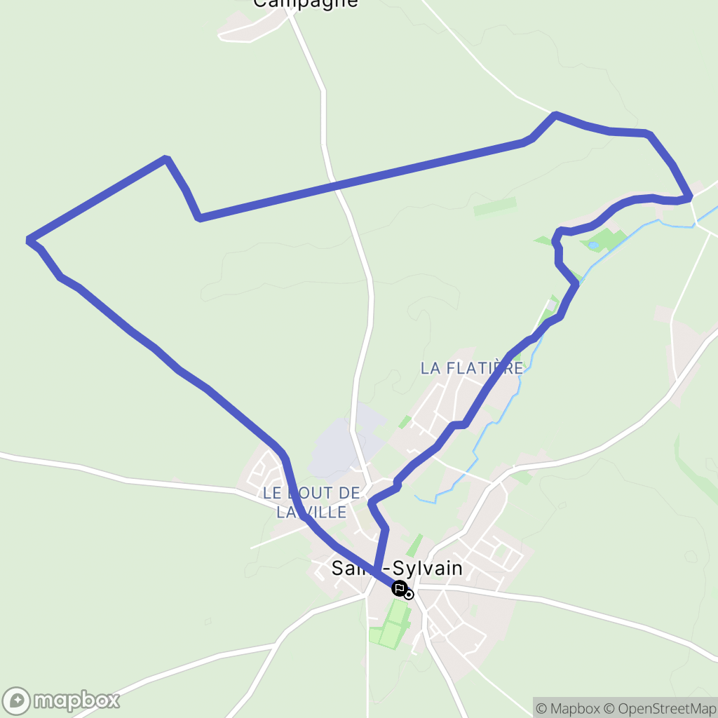 Saint-Sylvain : carte du parcours de randonnée - France
