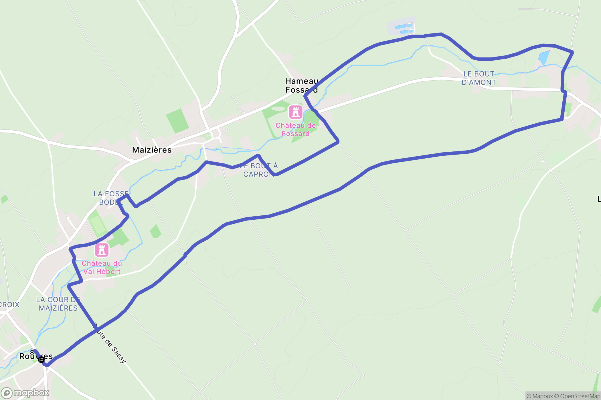 Rouvres : carte du parcours de randonnée - France