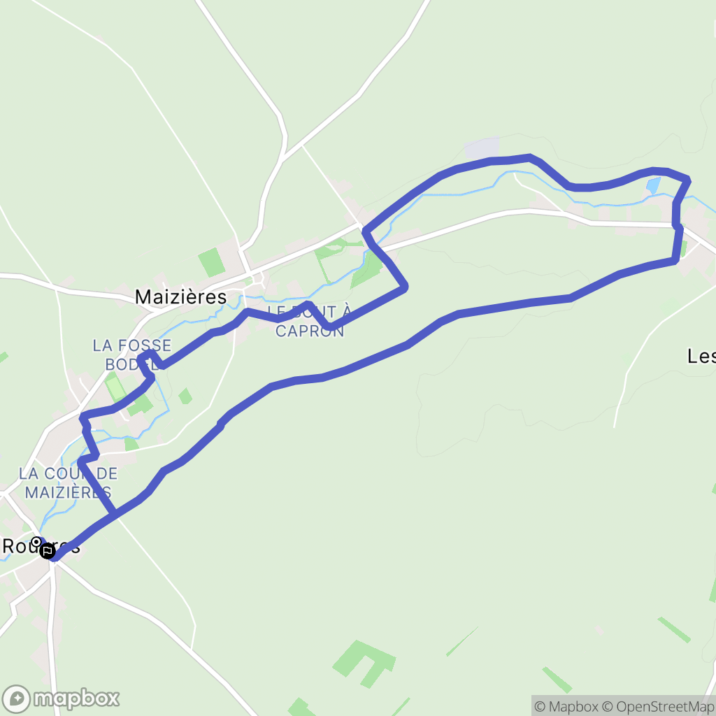 Rouvres : carte du parcours de randonnée - France