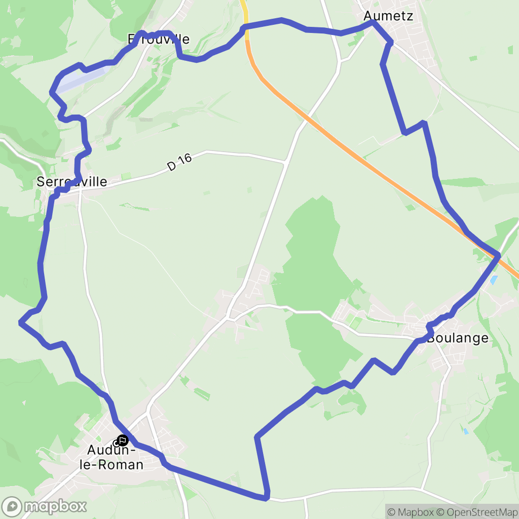 Audun-le-Roman : carte du parcours de randonnée - France