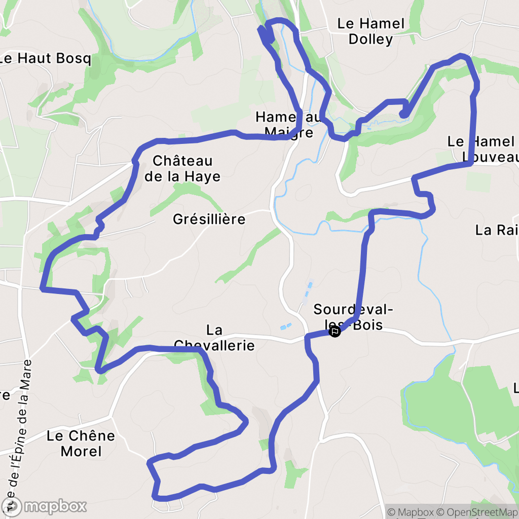 Gavray-sur-Sienne : carte du parcours de randonnée - France